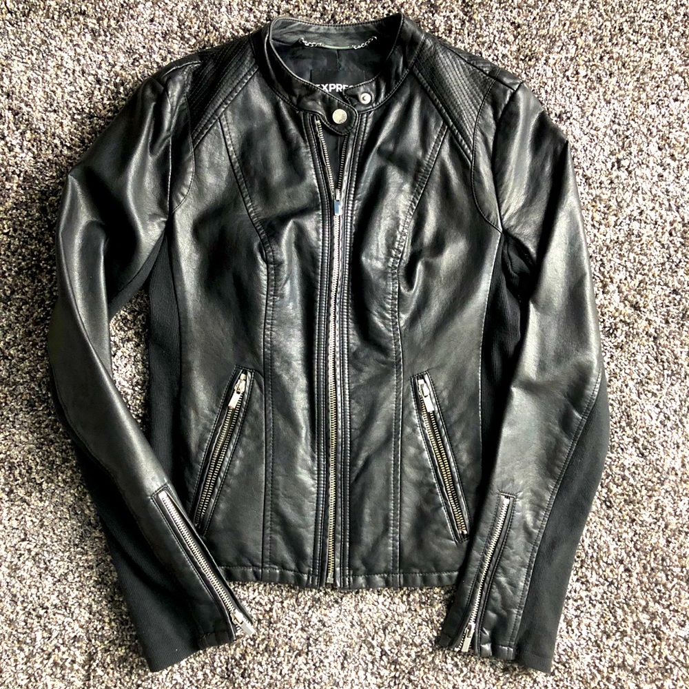Express Women’s Black Leather Jacket